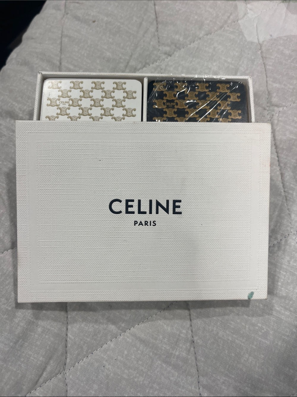 Celine Paris Designer Card Decks in White & Gold